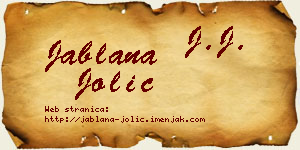 Jablana Jolić vizit kartica